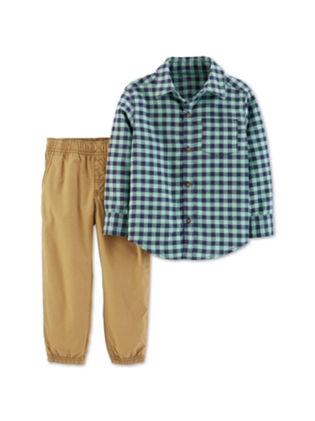 Image for Kids Boy's Plaid Top & Bottom Set,Multi