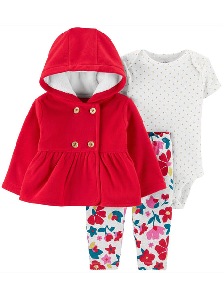 Image for Kids Girl's 3 Pcs Polka Dots Top & Bottom Set,Multi