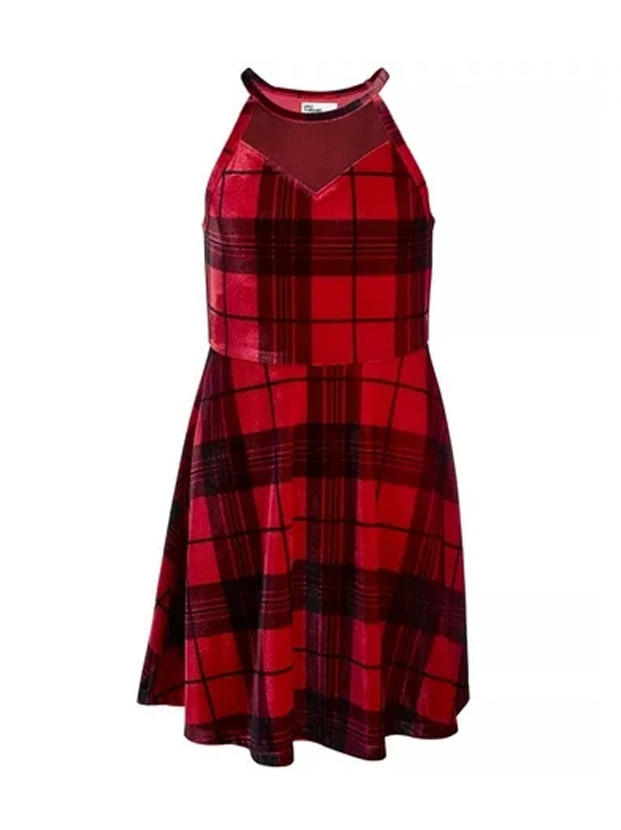 Image for Kids Girl's Plaid Dress,Red/Black