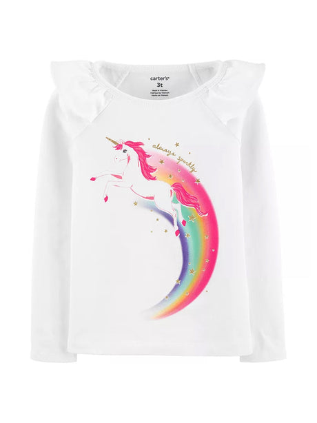 Image for Kids Girl's Graphic Printed Top,White