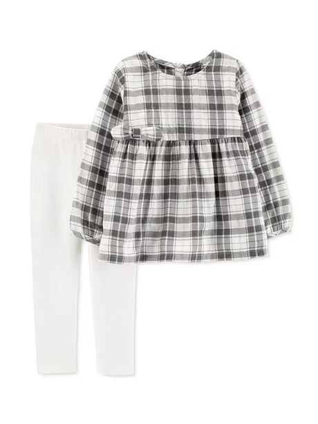 Image for Kids Girl's Plaid  Top & Bottom Set,Multi