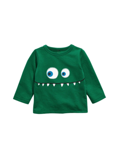 Image for Kids Boy's Graphic Embroidered Top,Green