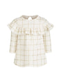 Image for Kids Girl's Ruffled Plaid Dress,Ivory