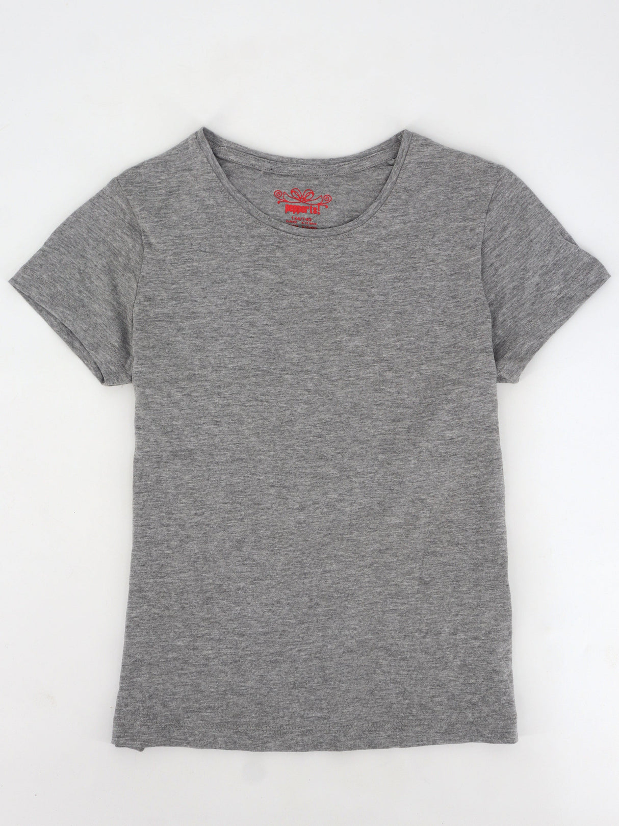 Image for Kids Girl's Plain Solid T-Shirt,Grey