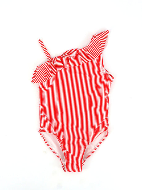 Image for Kids Girl's Striped Swimsuit,Red