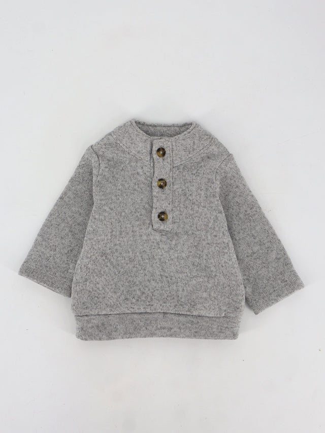 Image for Kids Boy's Plain Solid Sweater,Light Grey