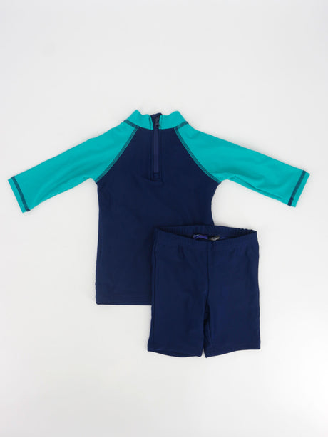 Image for Kids Boy's 2 Pcs Graphic Printed Swimwear Set,Navy