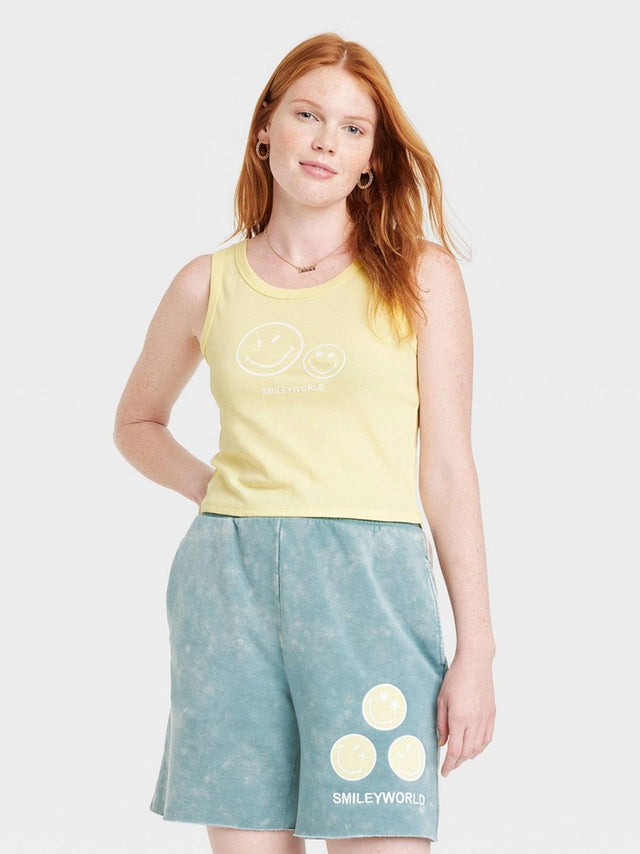 Image for Women's Brand Logo Printed Sleepwear Top,Yellow