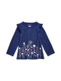 Image for Kids Girl's Foral Printed Tunic T-Shirt,Navy