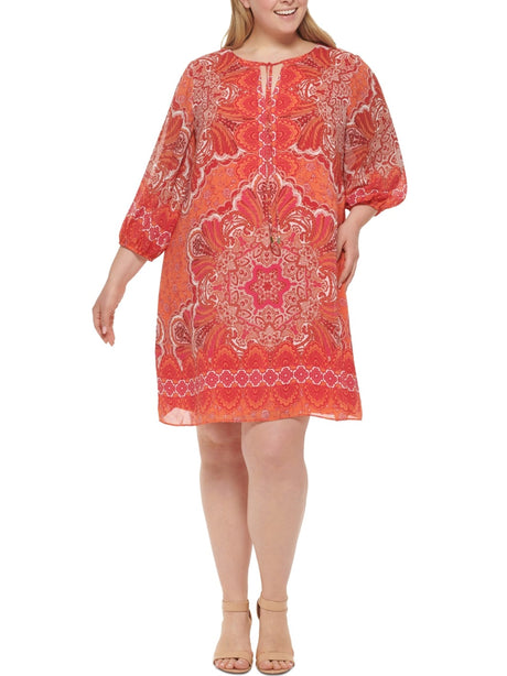 Image for Women's Printed Dress,Coral