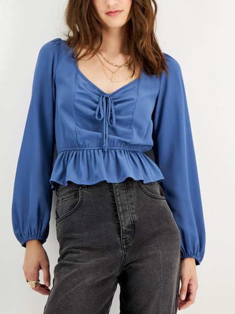 Image for Women's Puff Sleeve Top,Blue