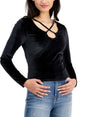 Image for Women's Criscross Velvet Top,Black