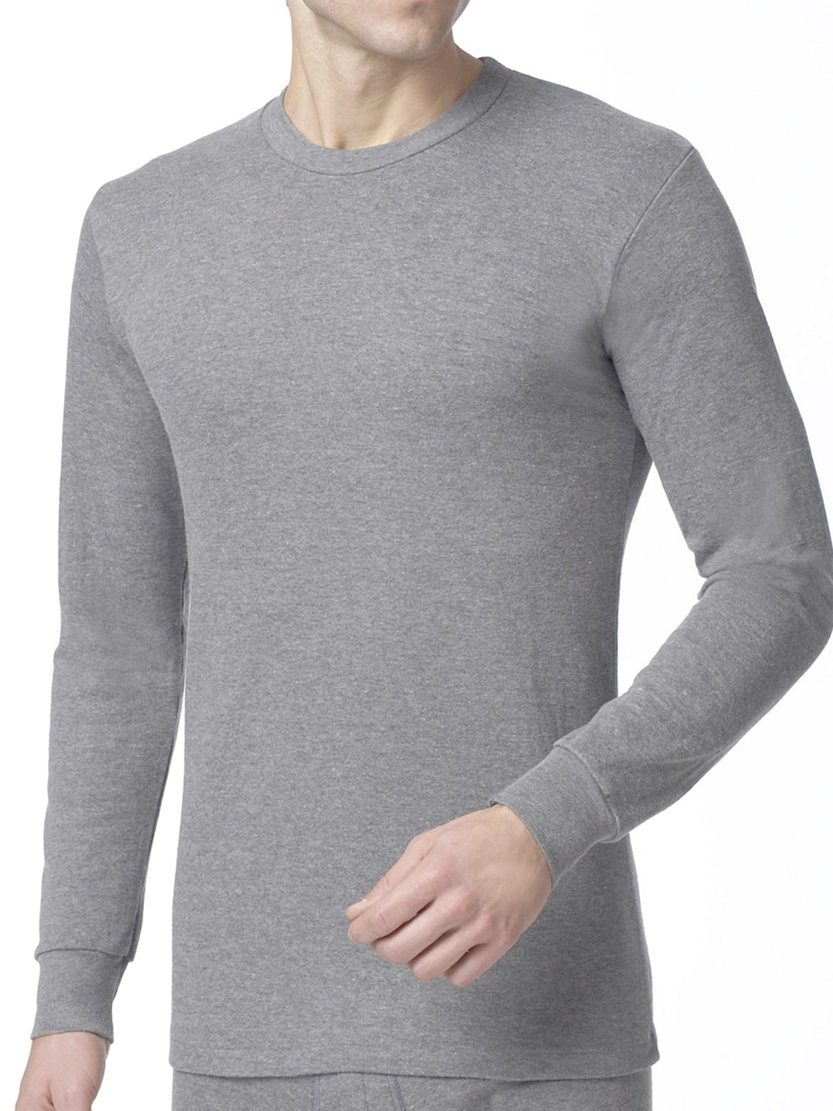 Image for Men's Plain Solid Thermal Sleepwear Top,Light Grey