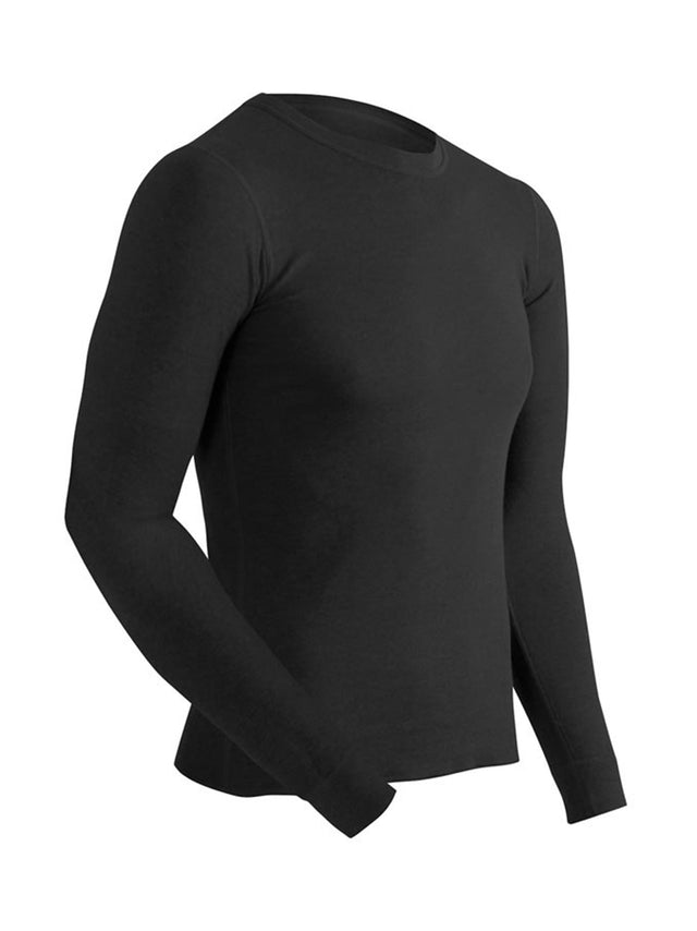 Image for Men's Plain Solid Thermal Sleepwear Top,Black