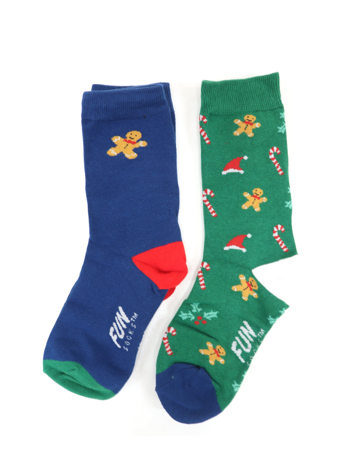 Image for Women's 2 Pair Printed Christmas Socks,Green/Blue