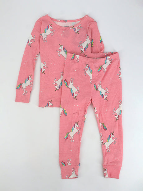 Image for Kids Girl's Graphic Printed Top & Bottom Sleepwear Set,Pink