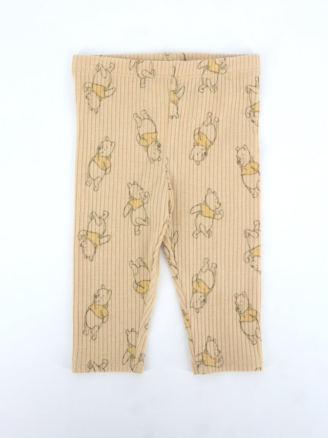 Image for Kids Girl's Graphic Printed Ribbed Legging,Yellow