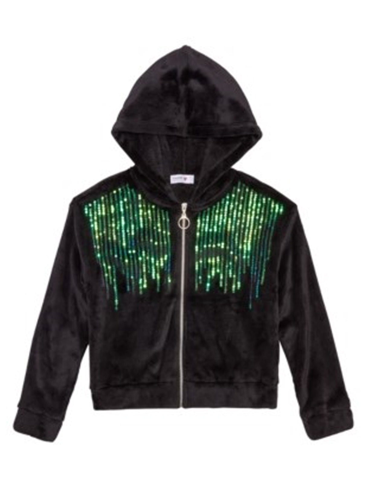 Image for Kids Girl's Sequined Fleece Hoodie,Black