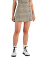 Image for Women's Plaid & Printed Mini Skirt,Beige