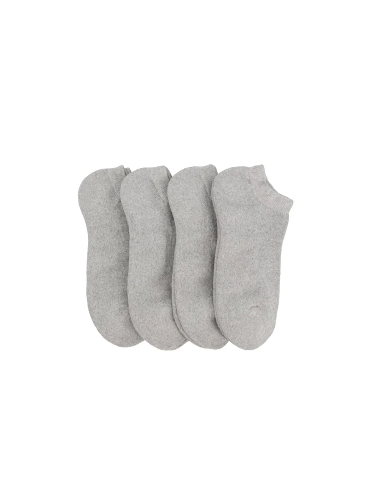 Image for Men's 4 Pair Plain Solid Thick Socks,Light Grey