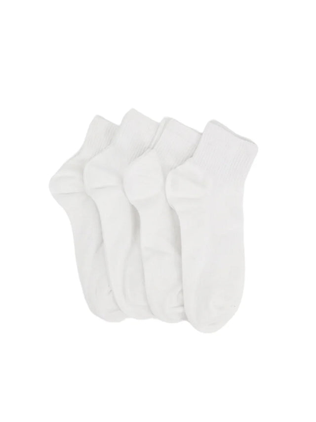 Image for Men's 4 Pair Plain Solid Long Thin Socks,White