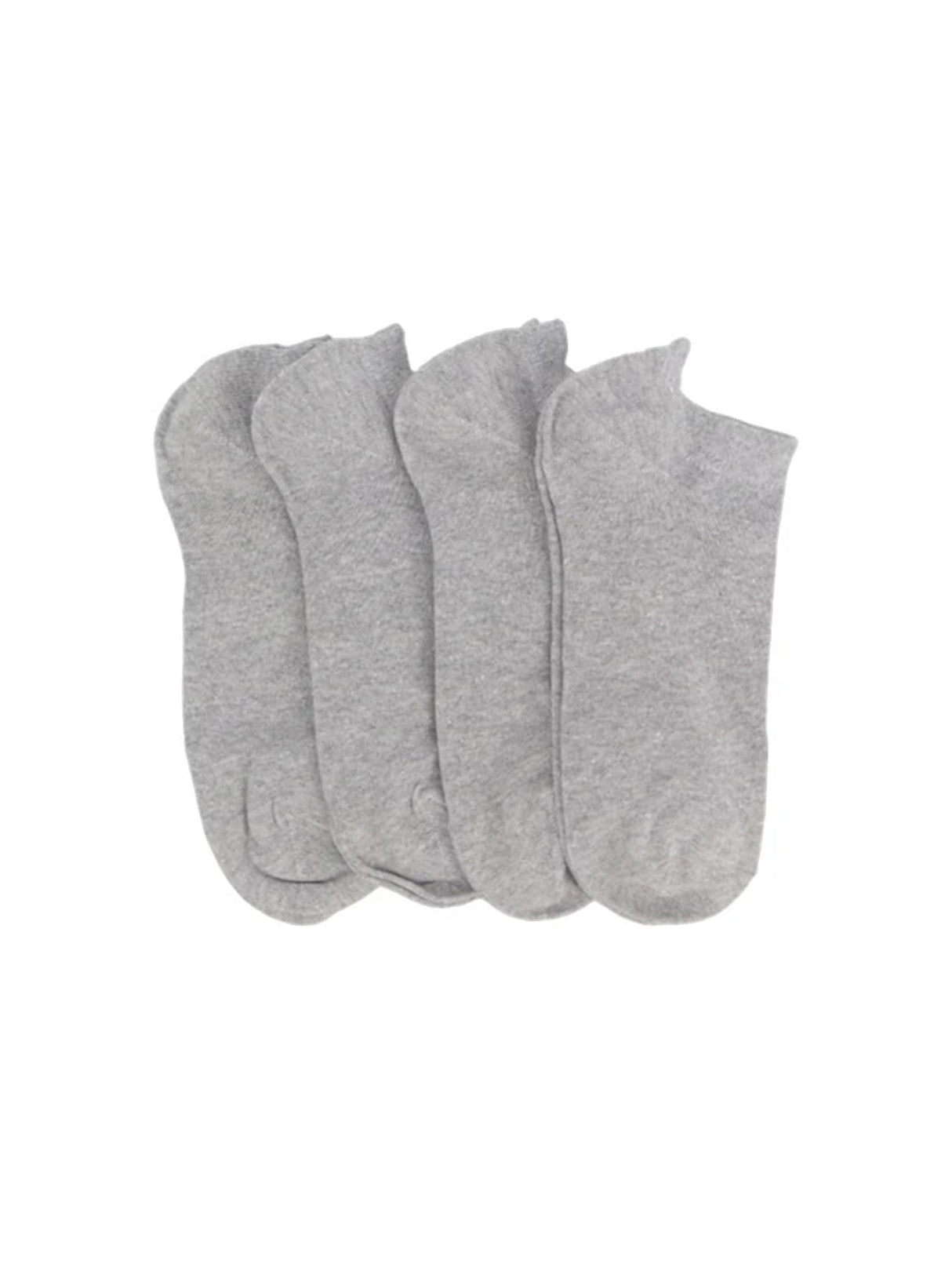 Image for Men's 4 Pair Plain Solid Thin Socks,Light Grey