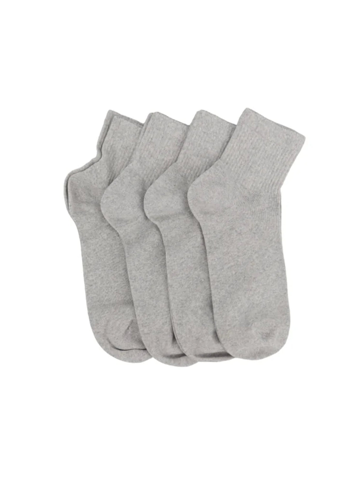 Image for Men's 4 Pair Plain Solid Long Thin Socks,Light Grey