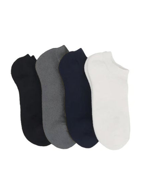 Image for Men's 4 Pair Plain Solid Thin Socks,Multi