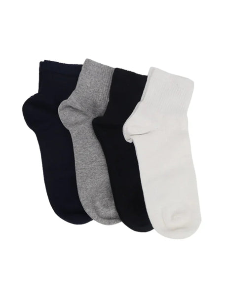 Image for Men's 4 Pair Plain Solid Long Thin Socks,Multi