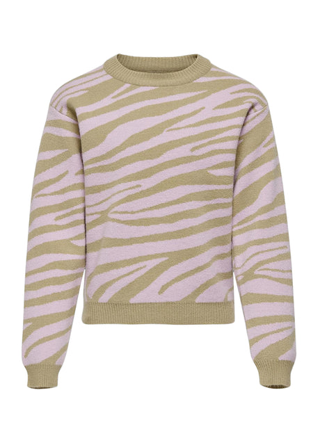 Image for Kids Girl's Printed Sweater,Beige/Pink