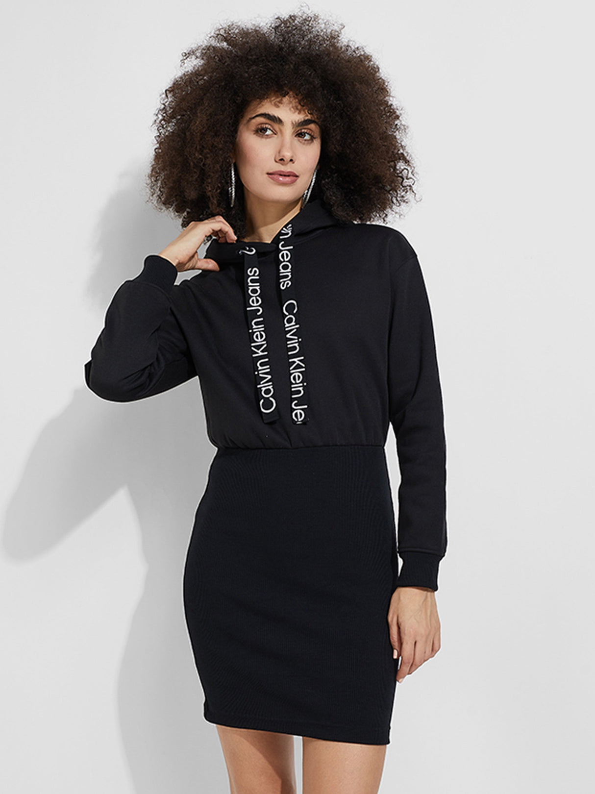 Women's Plain Hoodie Dress,Black – All Brands Factory Outlet