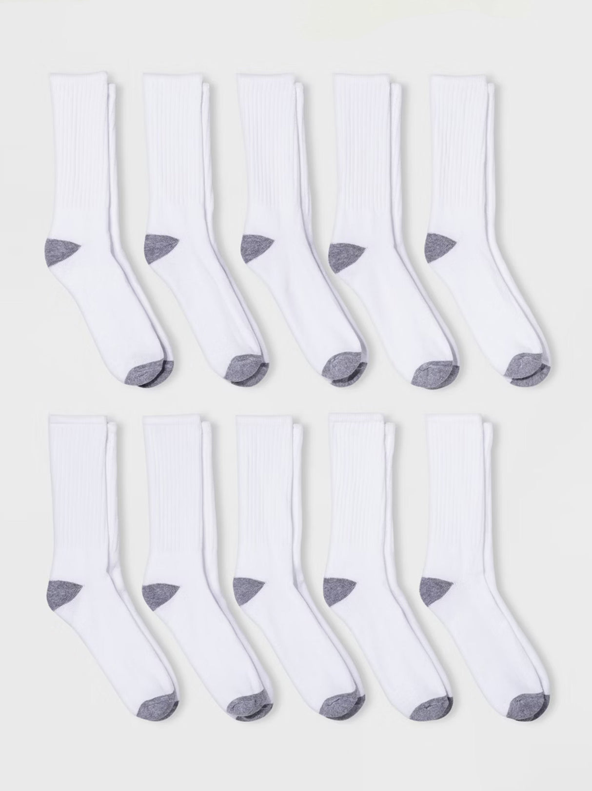 Image for Men's 10 Pairs Plain Long Socks,White