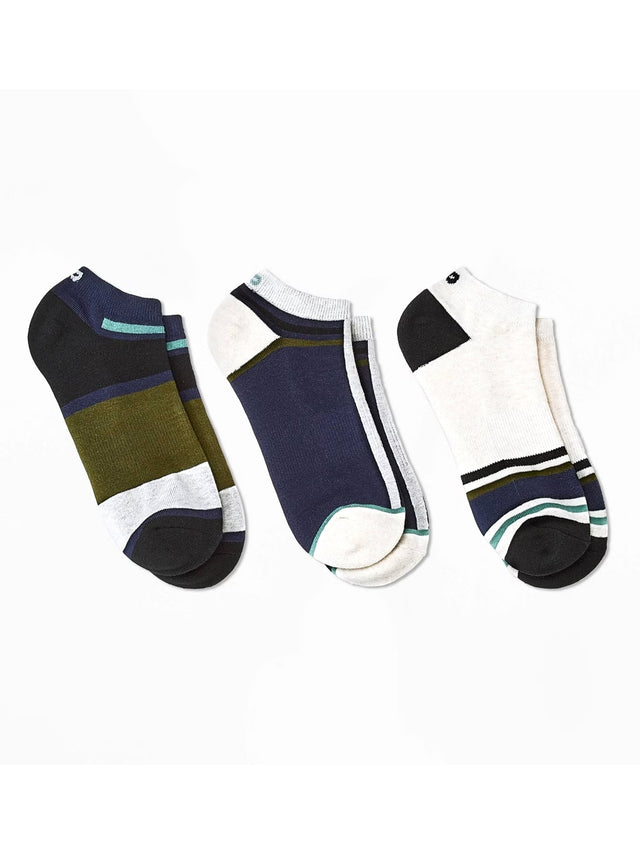 Image for Men's 3 Pairs Striped Socks,Multi