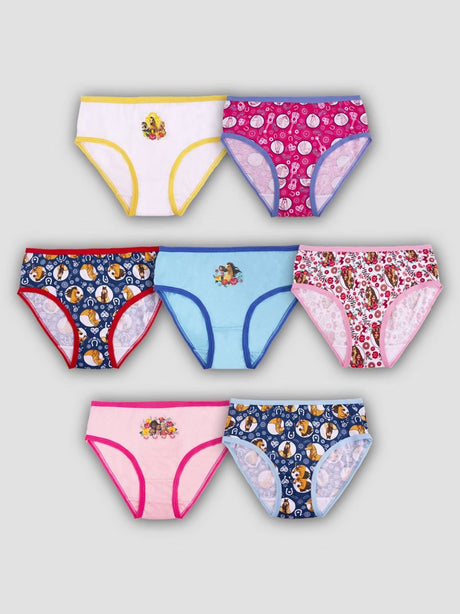 Image for Kids Girl's 7 Pcs Graphic Printed Briefs Set,Multi