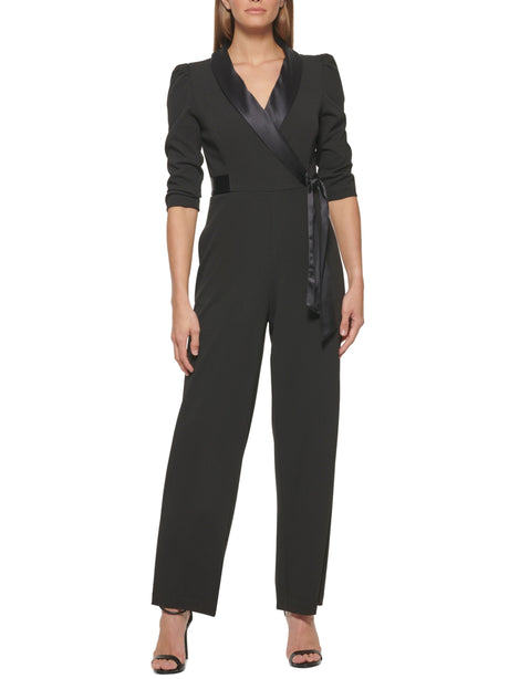 Image for Women's Surplice Formal Jumpsuit,Black