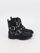 Image for Women's Bead Leather Ankle Boots,Black