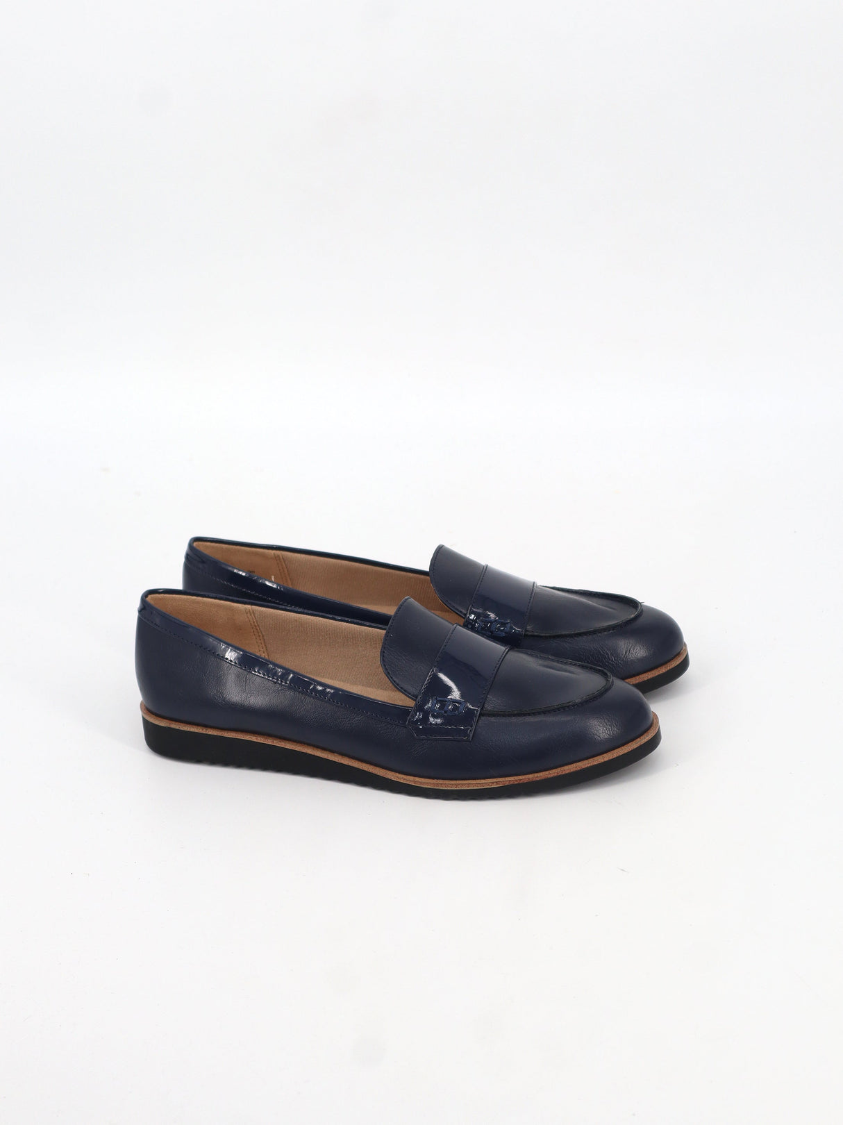 Image for Women's Plain Leather Casual Shoes,Navy