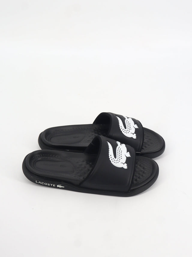 Image for Men's Brand Logo Printed Slippers,Black