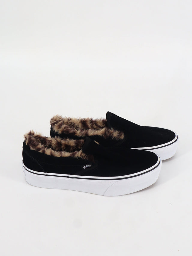 Image for Women's Faux Fur Slip On Shoes,Black