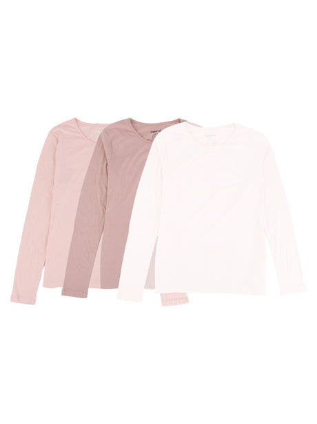 Image for Kids Girl's 3 Pcs Plain Top Set,Pink/White