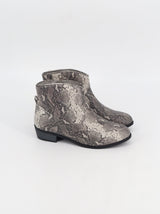 Image for Kids Girl's Snake Printed Ankle Boots,Grey