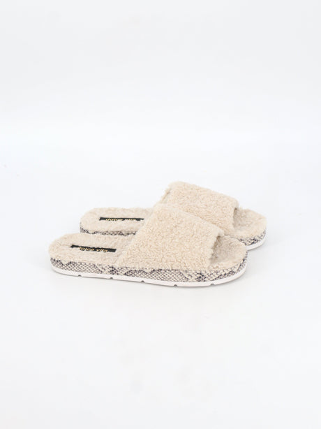 Image for Women's Faux Fur Slippers,Light Beige