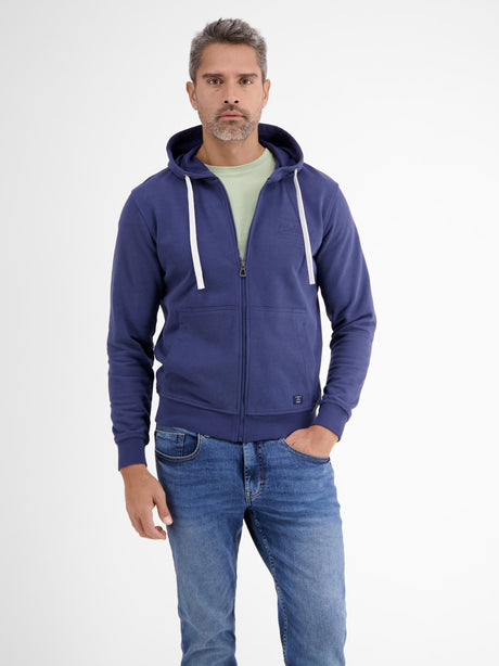 Image for Men's Printed Zipped Up Hoodie,Navy