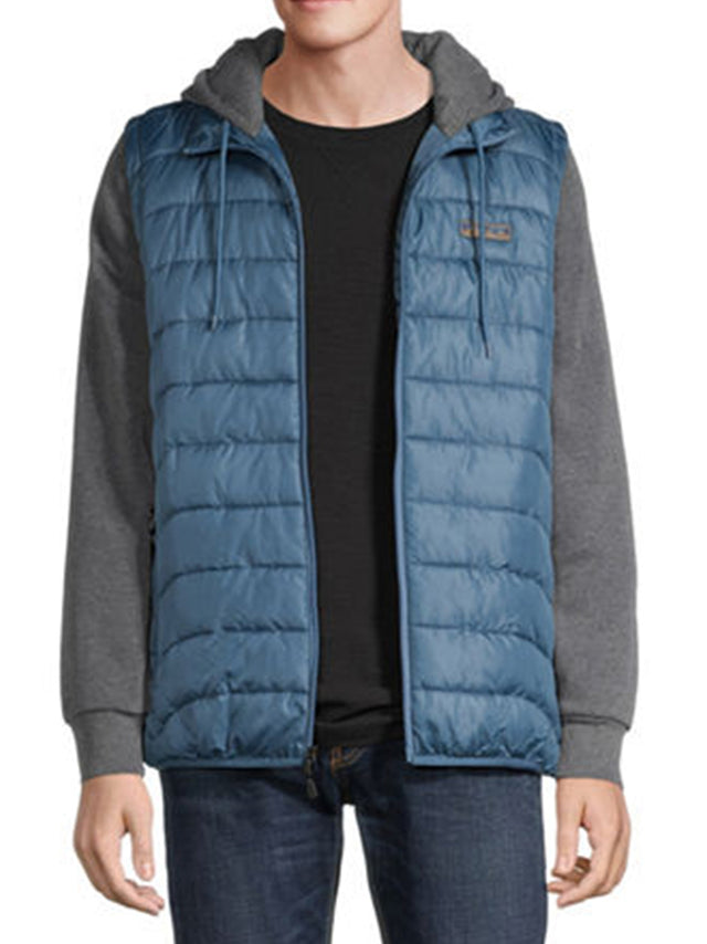 Image for Men's Quilted Puffer Jacket,Blue/Grey