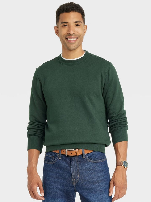 Image for Men's Plain Sweatshirt,Dark Green