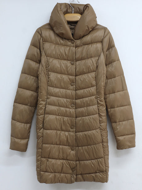 Image for Women's Plain Solid Puffer Coat,Beige