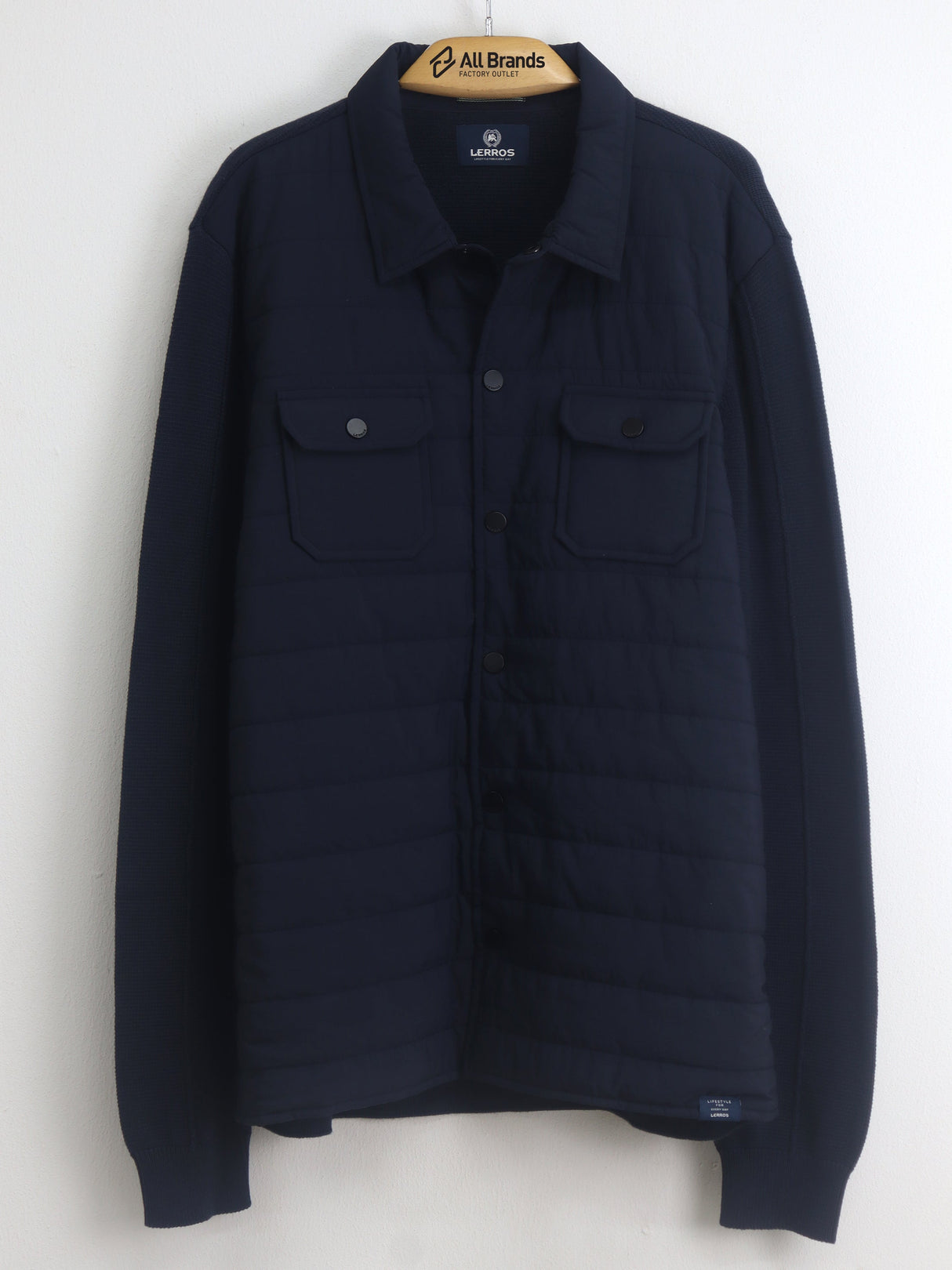 Image for Men's Plain Quilted Jacket,Navy