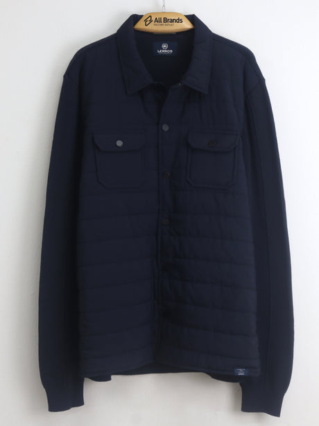 Image for Men's Plain Quilted Jacket,Navy