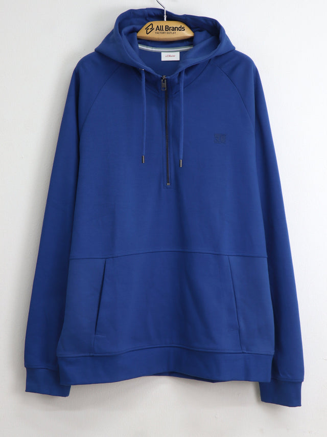 Image for Men's Quarter Zipped Hoodie,Blue