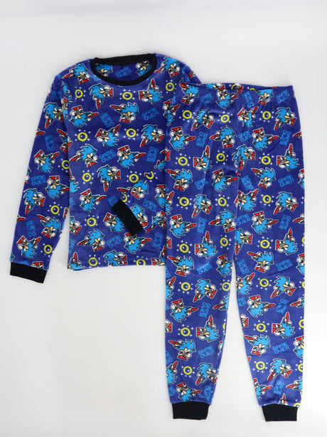 Image for Kids Boy's 2 Pcs Graphic Printed Top & Bottom Pajamas Set,Blue